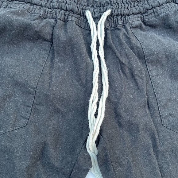 Roxy Oceanside Chambray Flax Linen Blend Pant Black L - Picture 3 of 6